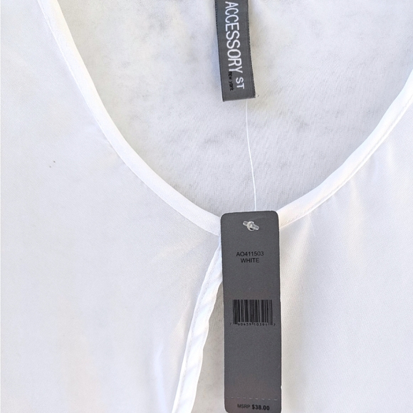 Accessory ST White Sheer Short Kimono Coverup | Size OS - Picture 4 of 5